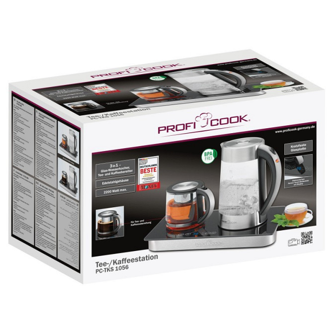 Електричний чайник із заварником сенсорний 1.7 та 0.8 літрів Profi Cook PC-TKS (1056) Нововолинськ - фото 8