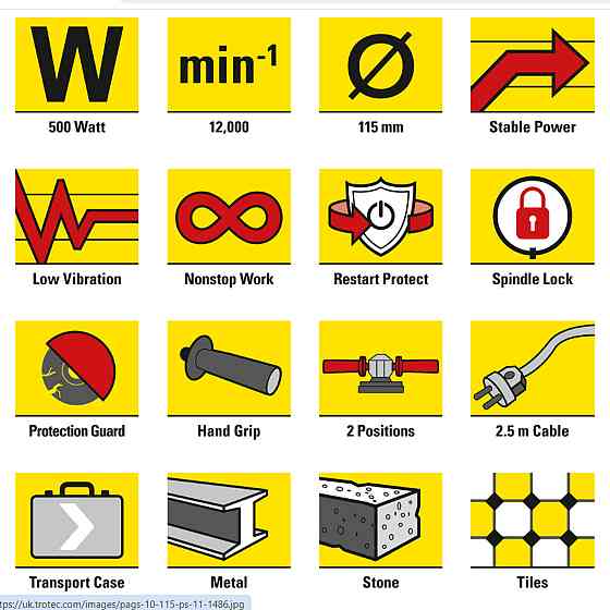 Угловая шлифмашина Trotec PAGS 10-115 + кейс (4440000305) Вінниця