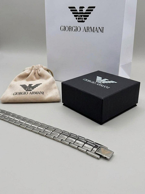 Чоловічий срібний браслет на руку Armani (20111) Київ - фото 8