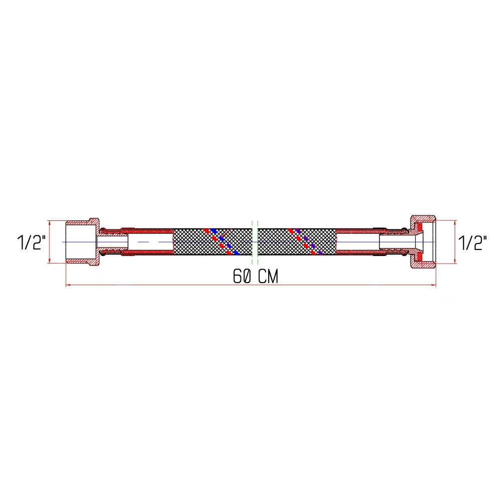 Гнучка підводка для води Thermo Alliance Forte ВН 60 см SF382W60 Київ - фото 2