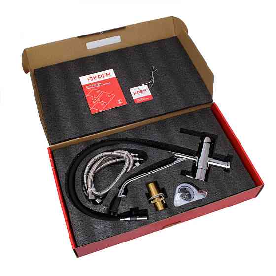 Кухонний змішувач із силік. виливом і вих. для питної води KOER KB-72006-01 (KR3379) Харків