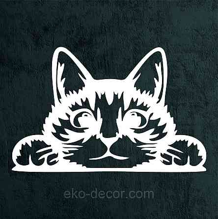 Декоративное настенное 3D Панно «Кот» Декор на стену с объемом (цена за 1 шт) 20*30 см, Белый Киев