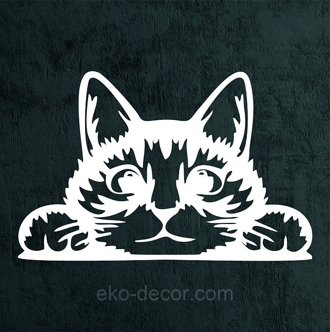 Декоративное настенное 3D Панно «Кот» Декор на стену с объемом (цена за 1 шт) 20*30 см, Белый Киев - изображение 6