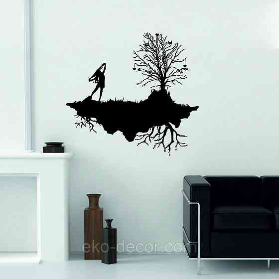 Декоративное настенное Панно «Дерево», Декор на стену 90*83 см, Черный Киев