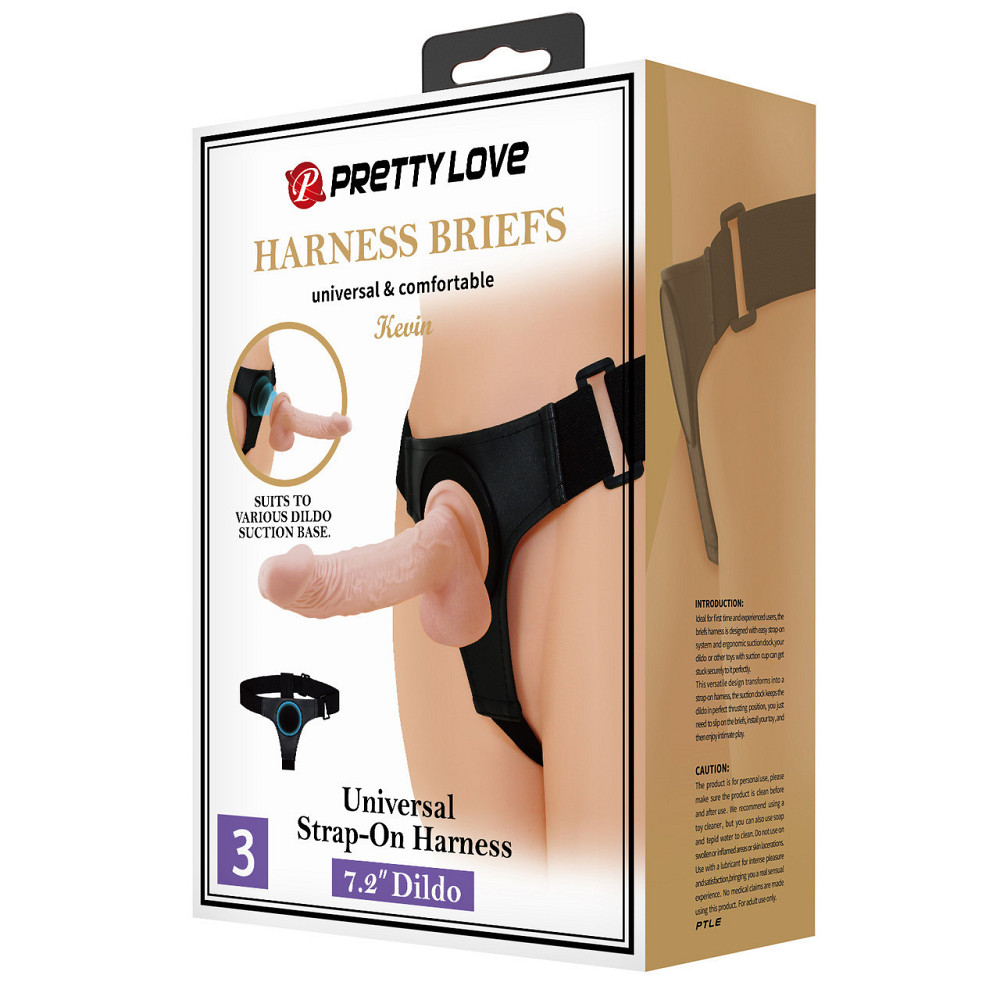 Страпон - Pretty Love Harness Briefs Kewin 7.2