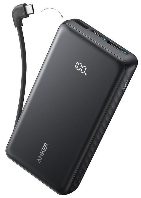 Портативний зарядний пристрій Anker - 20000 mAh 22.5W Built-In USB-C Cable Black (7227883) Київ - фото 1