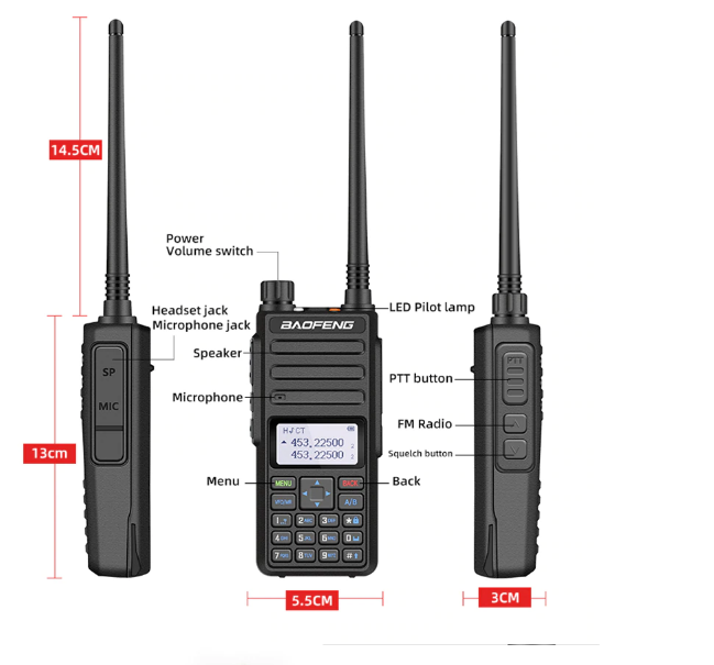Рация Baofeng BF-H6 10Вт IP55 переносная радиостанция Черный Винница - изображение 3