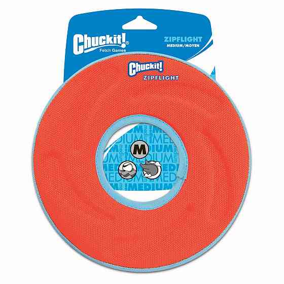 Игрушка летающий диск Chuсkit! Zipflight для собак, размер М (оранжевый) Винница
