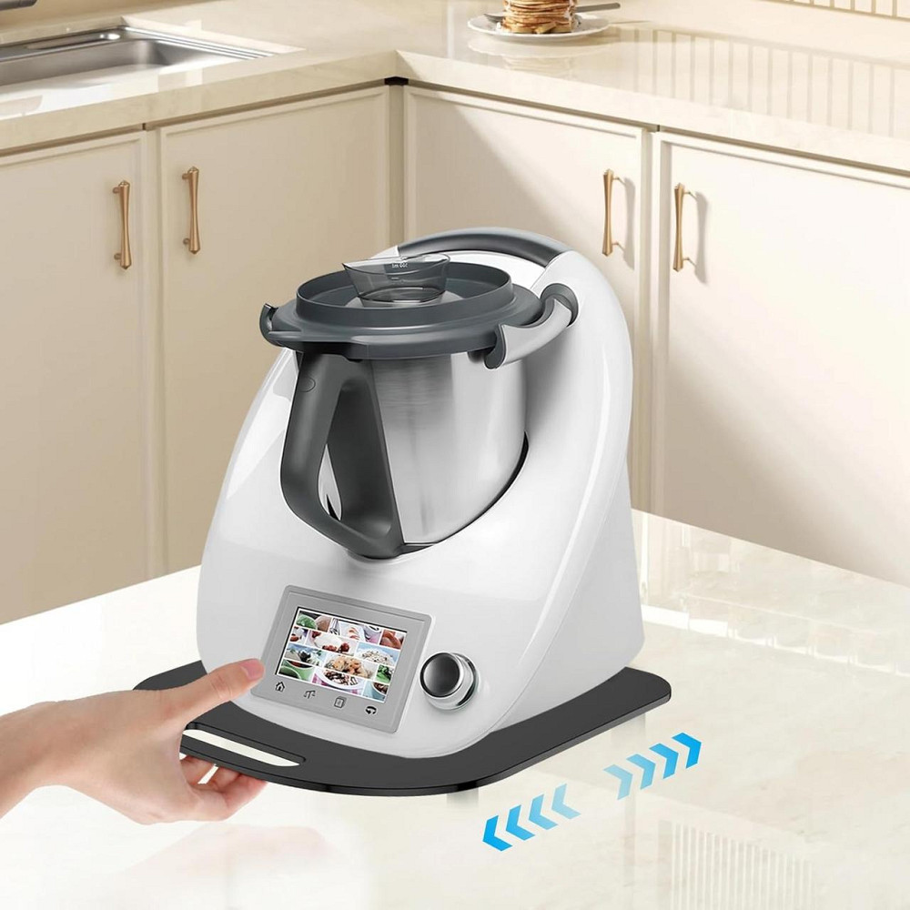 Скользящая доска для Thermomix TM5/TM6 акриловая черная 8 мм с шариковыми роликами ручкой и резиновыми ножками Киев - изображение 9