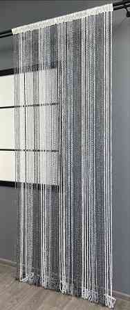 Штори-нитки спіраль з люрексом Графітовий з біло-сірим 300х300см 1 шт (61-055) Київ