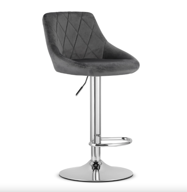 Барний стілець Leobert Kast з спинкою сірий Киев - изображение 1
