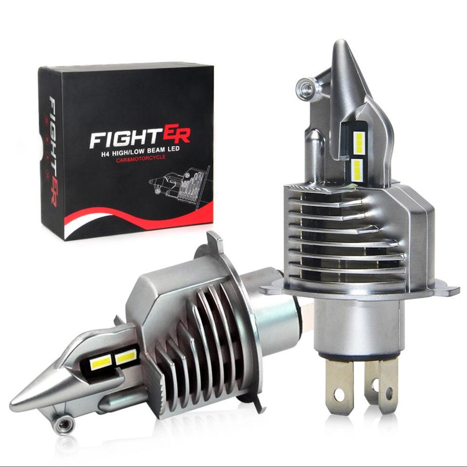 Комплект світлодіодних ламп FIGHTER H4 60W/set 9-30v 6000K 12-24V Харків - фото 1