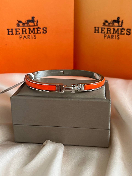 Браслет Hermes помаранчевий / покритя золото 18К Одеса - фото 1