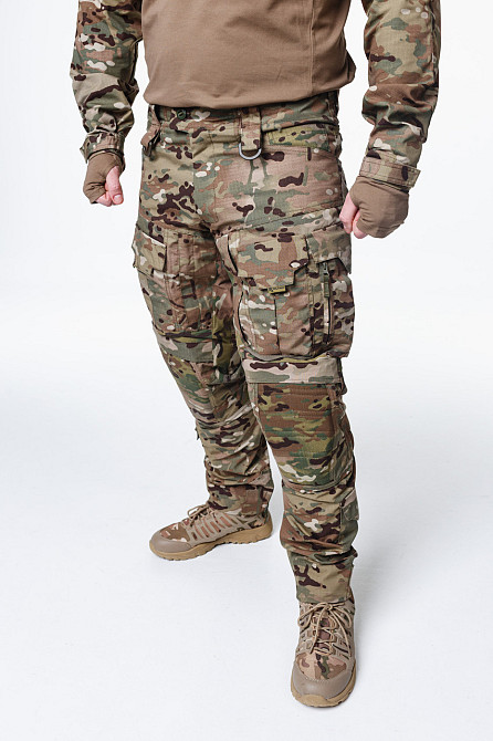 Військові тактичні штани мультикам ріп-стоп, захист колін, водонепроникні, регульована посадка та крій Львів - фото 6