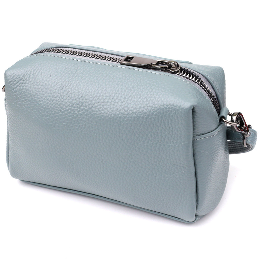 Женская сумка из натуральной кожи с современным декором Vintage 22925 Голубой Киев - изображение 2