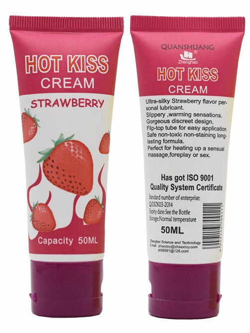Лубрикант на водній основі "Hot Kiss" 50 мл - Полуниця - Інтимна змазка Вінниця - фото 5