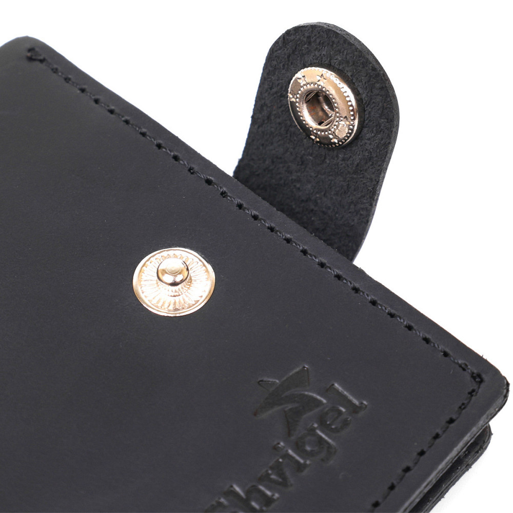 Матове чоловіче вінтажне портмоне Shvigel 16453 Чорний Київ - фото 6