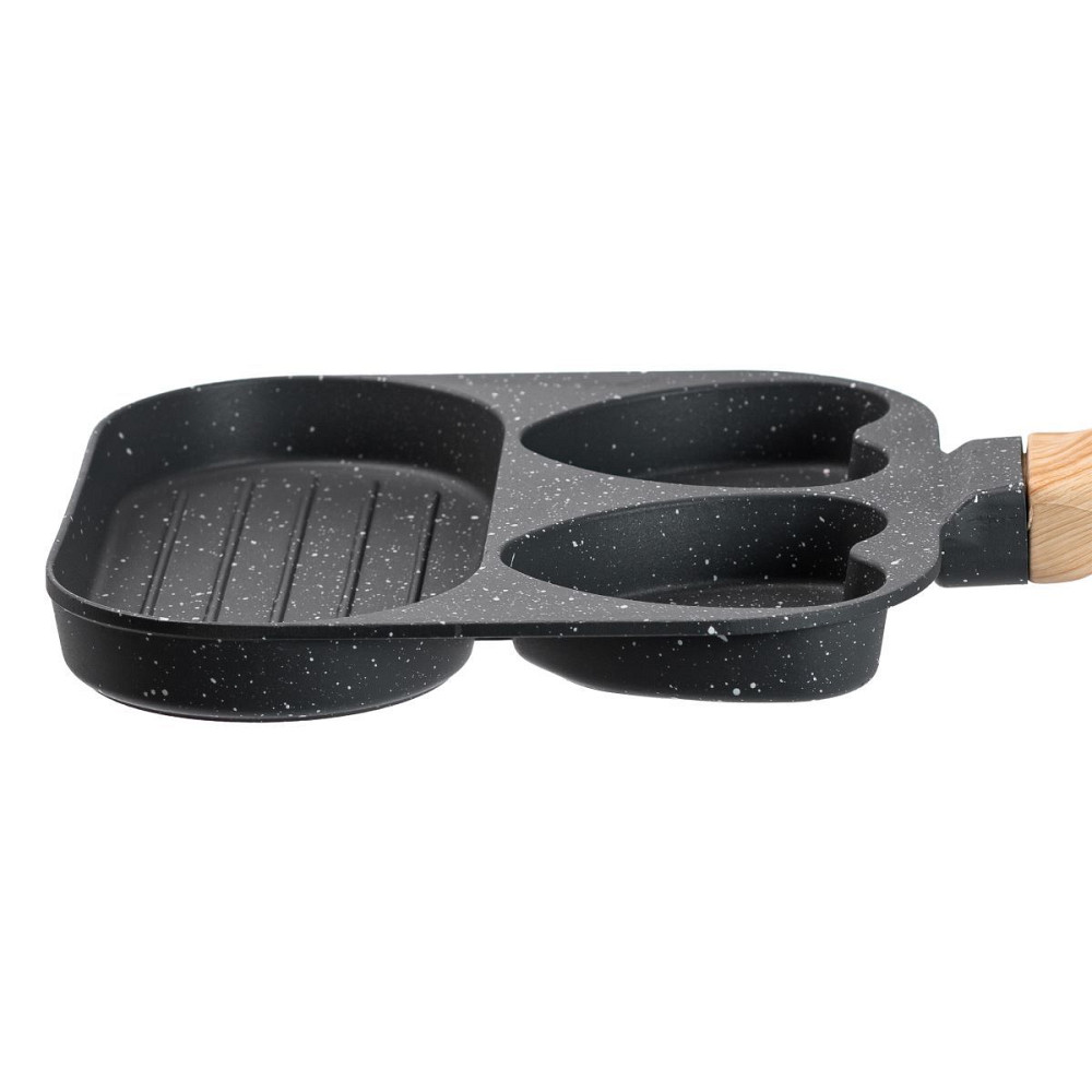 Сковорода квадратна порційна на 3 секції з антипригарним покриттям сіра HP39569C Коломыя - изображение 2