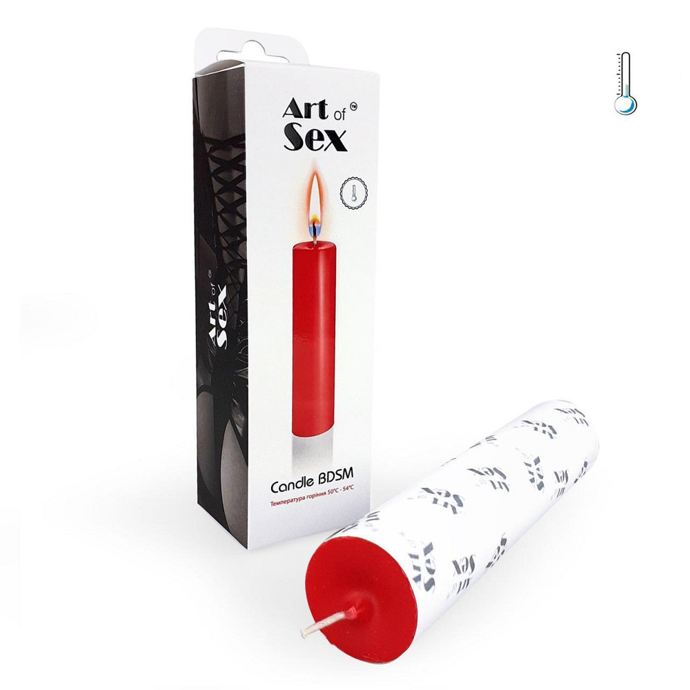 Червона воскова свічка Art of Sex size M 15 см низькотемпературна Sex Aura Київ - фото 2