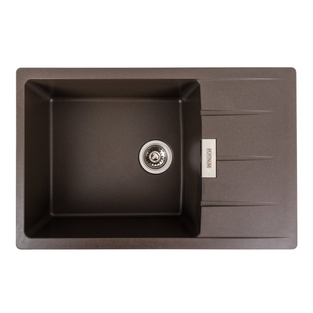 PLATINUM Гранітна мийка для кухні Platinum 7850 ROMA матова Темна скеля Київ - фото 1