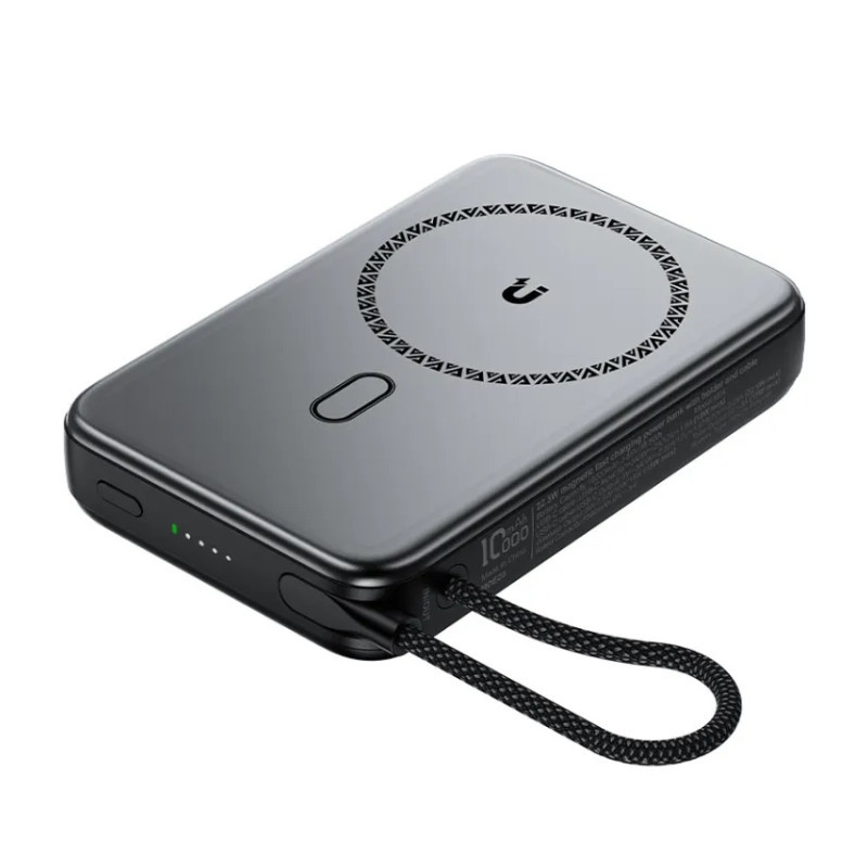 Павербанк 10000 mAh ACEFAST M24-10000 22.5W быстрая зарядка магнитный встроенный кабель подставка power bank повербанк Одесса - изображение 3