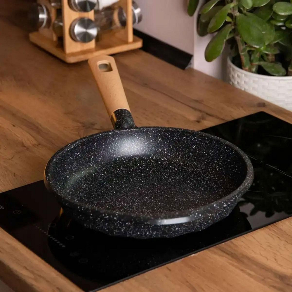 Сковорода 1,5 л з мраморним покриттям Ø 26 см, чорна Київ - фото 2