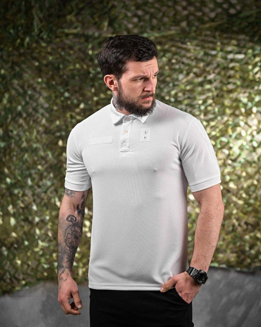 Тактическое футболка поло черная+белая   ДЛ7056 Одесса - изображение 5