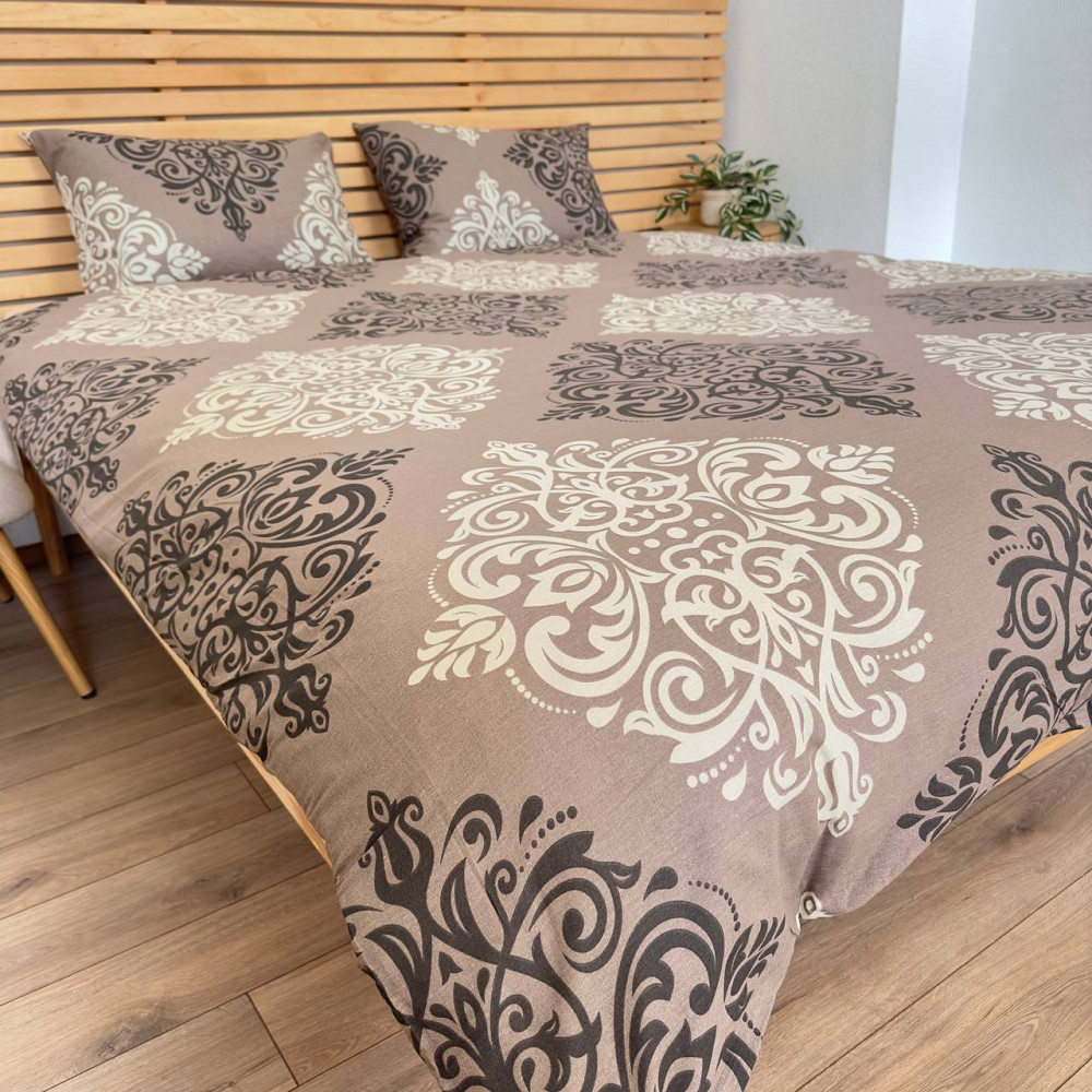 Постельное белье бязь Евро Орнамент 100% хлопок YouStar (Коричневый) Сумы - изображение 3