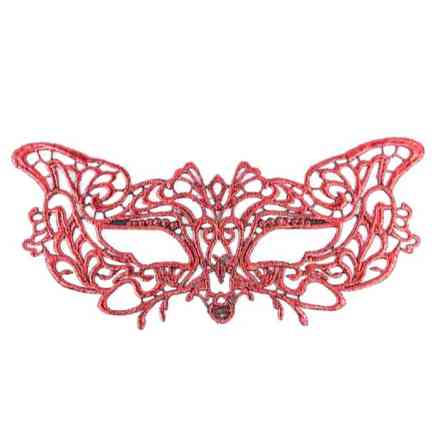 Карнавал маска на обличчя на зав`язках 20 на 8 см червоний Київ
