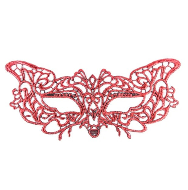 Карнавал маска на обличчя на зав`язках 20 на 8 см червоний Київ - фото 1