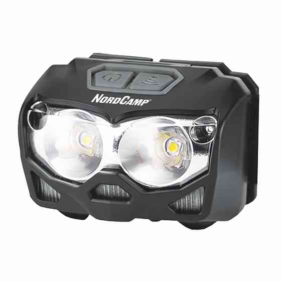 Фонарь налобный Nord Camp 500Lm, 2x5W CREE XTG, 1200mAh/3xAAA, с сенсором белый/красный Львов