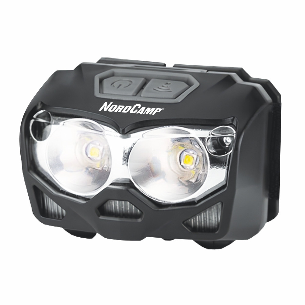 Фонарь налобный Nord Camp 500Lm, 2x5W CREE XTG, 1200mAh/3xAAA, с сенсором белый/красный Львов - изображение 1