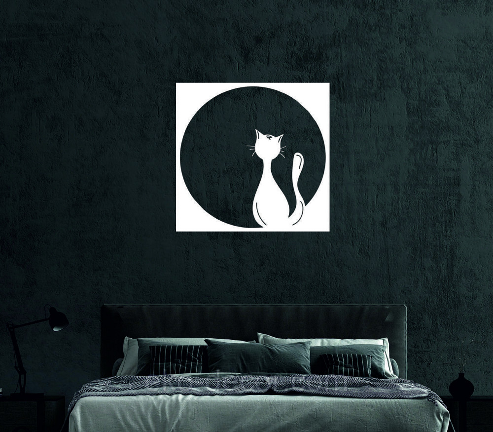 Декоративне настінне 3D Панно «Кіт» Декор на стіну з об'ємом Київ - фото 4