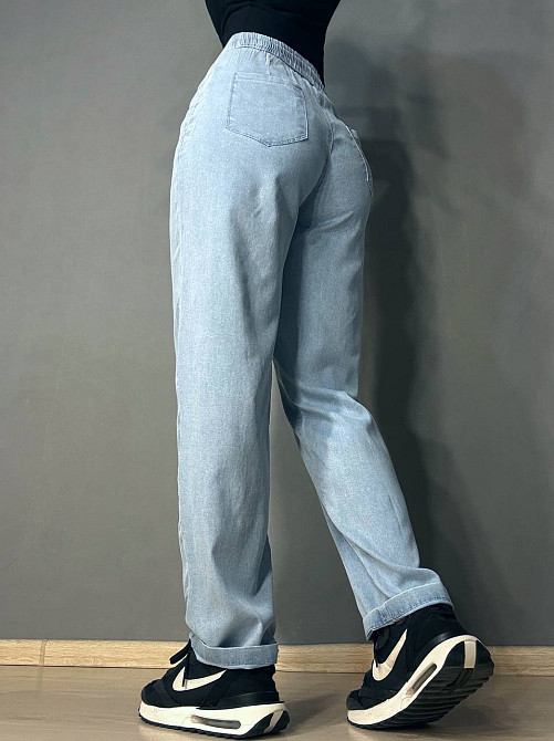 Джинси жіночі Immet 8602 MOM тенсель тонкі талія на резинці блакитні, блакитний, 31, 31, 80 см, 110 см Київ - фото 3