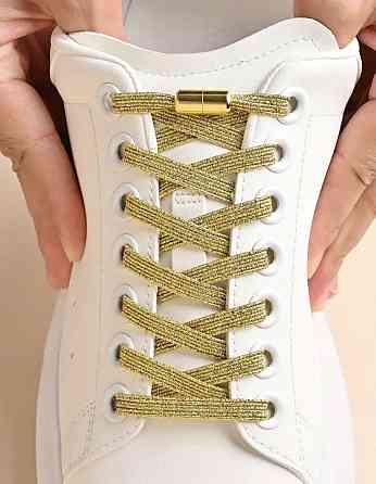 Шнурки еластичні глітерні з циліндричною застібкою Сміла