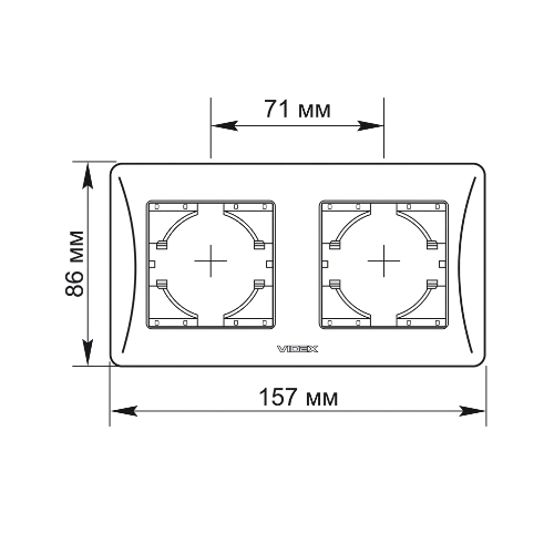 BINERA срібний шовк Рамка горизонтальна 2-а Videx Житомир - фото 2