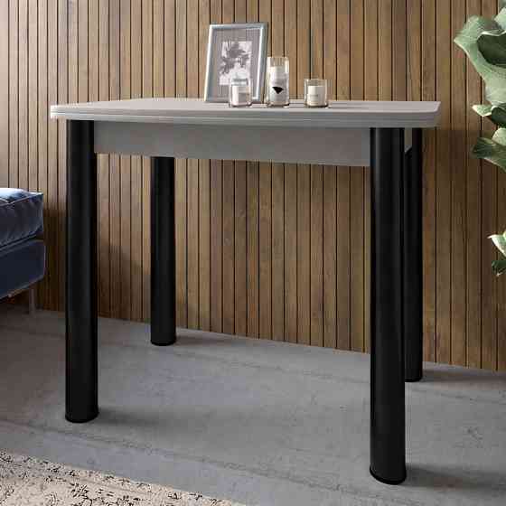 Обеденный стол раскладной LION Нота черные ножки Кашемир 60x90/90x120 (LION-045140) Львов