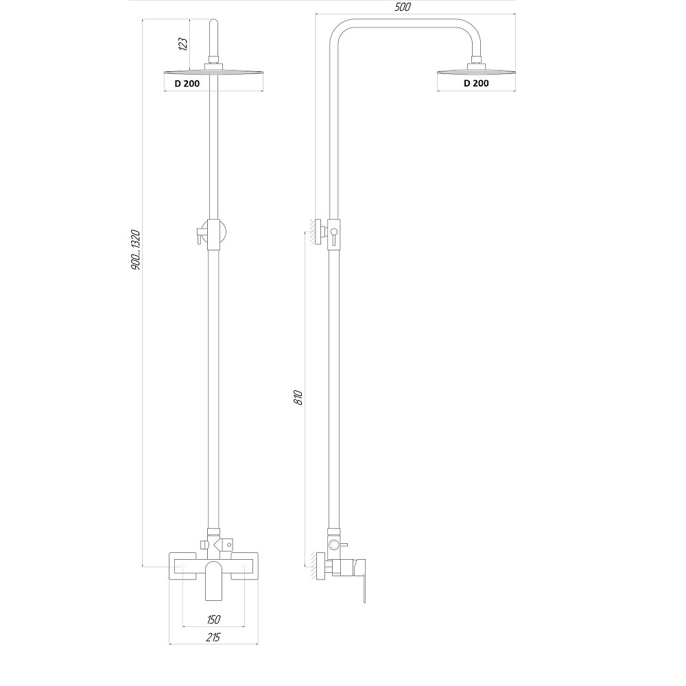 Душова система TOPAZ CAPRI TCA 15702-H37  комплект Н-130см Тернопіль - фото 7