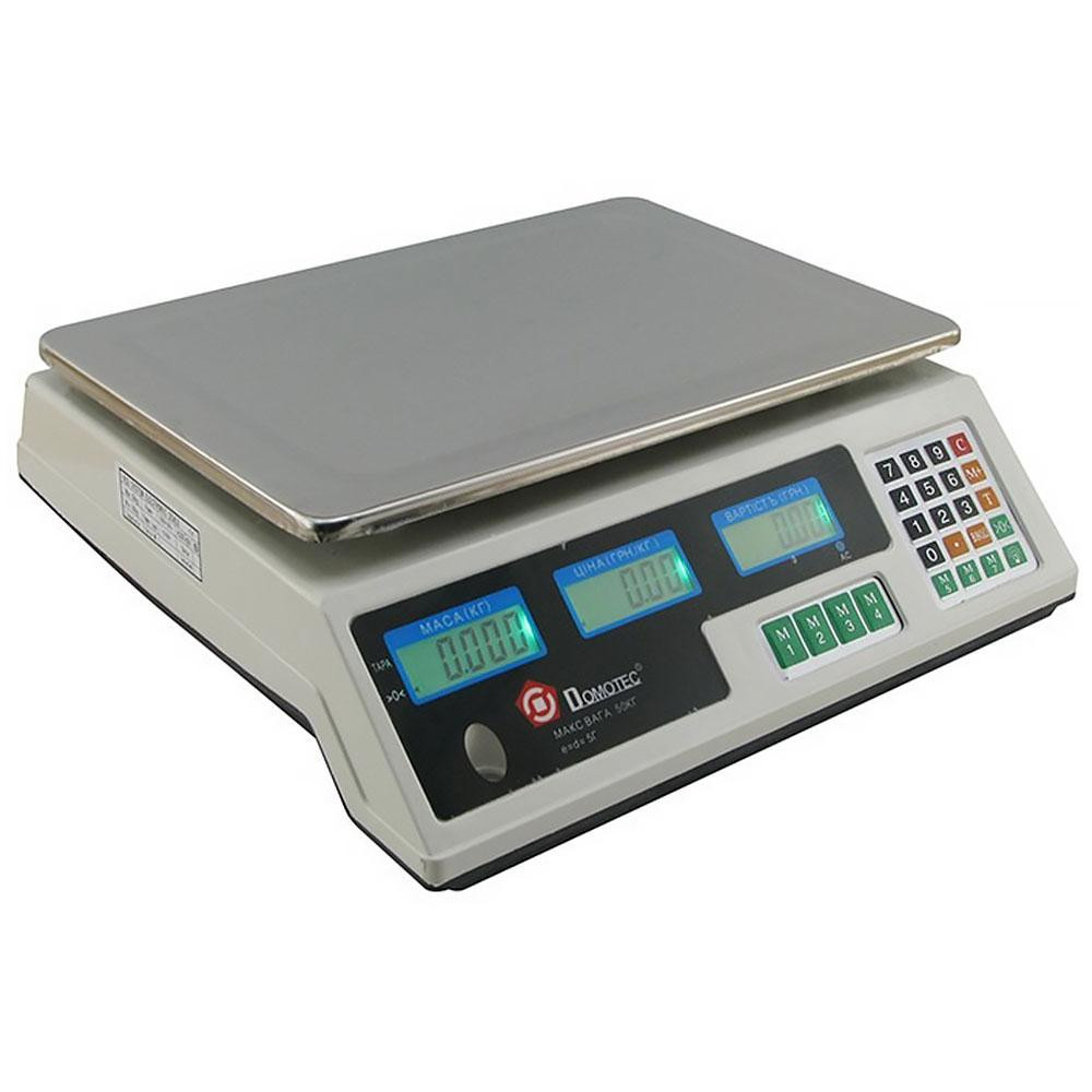 Торговые электронные весы до 50кг Domotec MS 228 / Аккумуляторные весы с дисплеем и платформой Киев - изображение 3