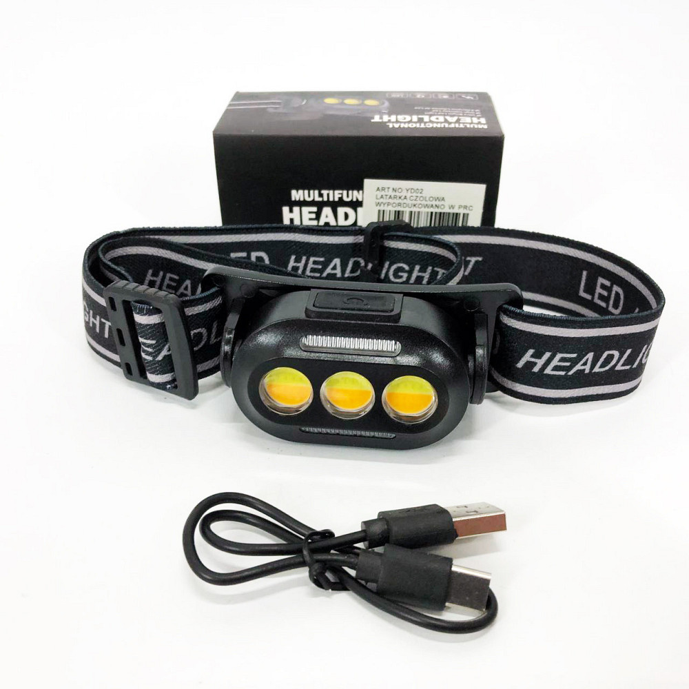 Налобный светодиодный фонарь для ночных прогулок YD02-COB (White+red+blue), LS-131 Фонарик налобник Киев - изображение 9