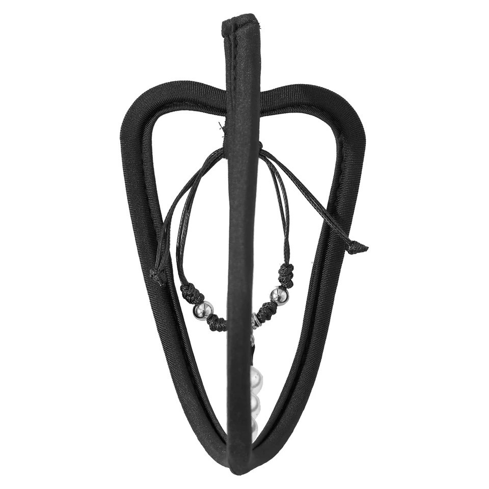 Мужские трусы без лямок с бусинками эротические one size черный Киев - изображение 2