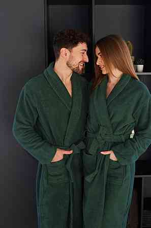 Банний махровий халат Ideal Textile смарагдовий (56861054) L Чернівці