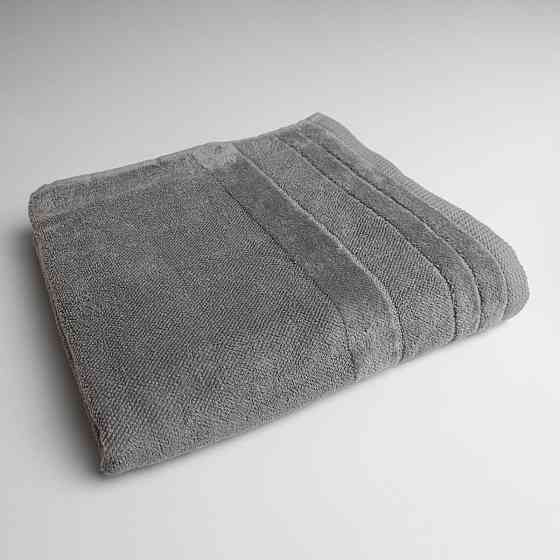 Полотенце банное махровое с велюровым бордюром GM Textile 100х150см 500г/м2 (Серый) Сумы