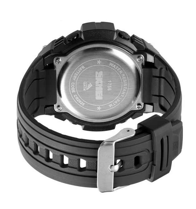 Чоловічий спортивний наручний годинник Skmei 1756 водонепроникний 10 АТМ (Чорний) Вінниця - фото 4