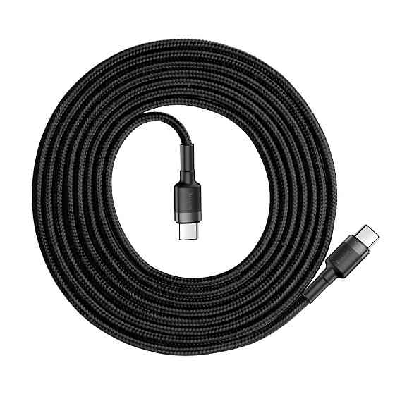 Кабель Baseus Cafule PD2.0 60W flash charging USB cableType-C-Type-C 2M, колір сіро-чорний CATKLF-HG1 Одеса