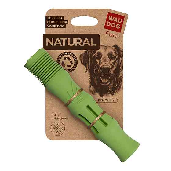 Игрушка для собак WAUDOG Fun Natural Палка, биоразлагаемая резина, 18 см, зеленая Киев