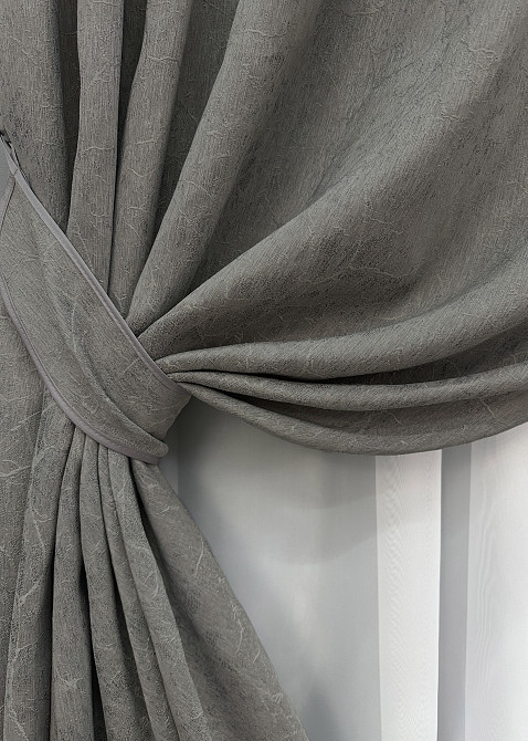 Комплект штор VR-Textil Жакард Viva Marmo № 1788ш Сірий 150х290 см 2 шт (33-0745) Киев - изображение 5