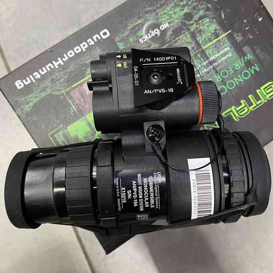 Прибор ночного видения Монокуляр PVS-18 1х32 с креплением Wilcox L4G24 на шлем + подсумок Киев