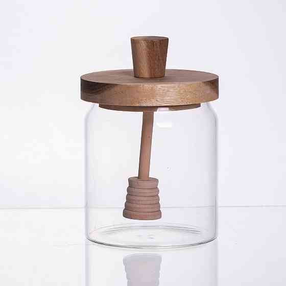 Медовниця скляна з кришкою і ложкою 500 (мл) 64486-2 Київ