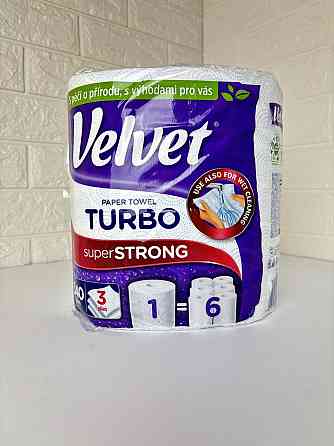 Velvet паперові рушники Turbo 1 рулон 3 шари 340 відривів Гостомель